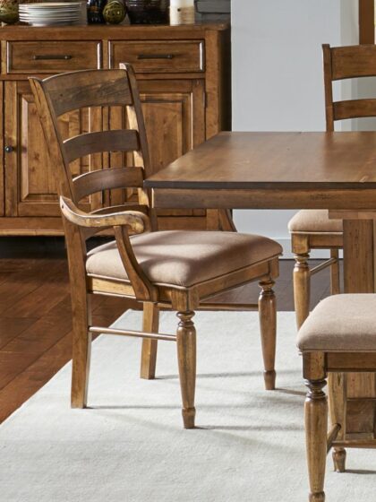 LADDERBACK UPHOLSTERED ARM CHAIR